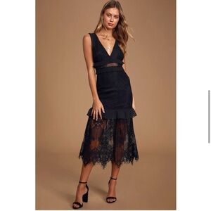 Elegant Black Lace Dress